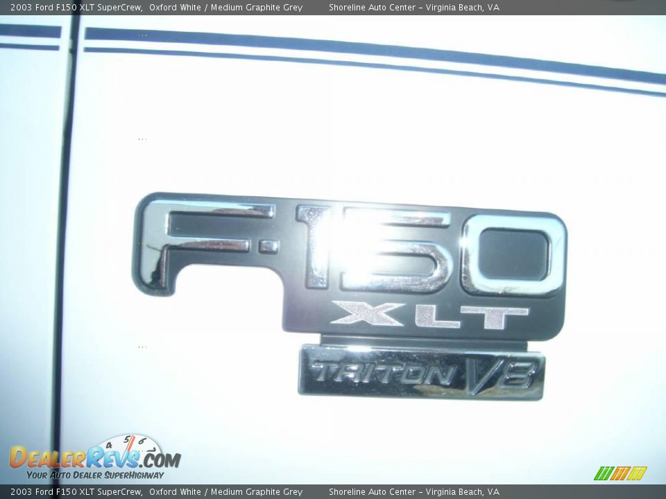 2003 Ford F150 XLT SuperCrew Oxford White / Medium Graphite Grey Photo #10