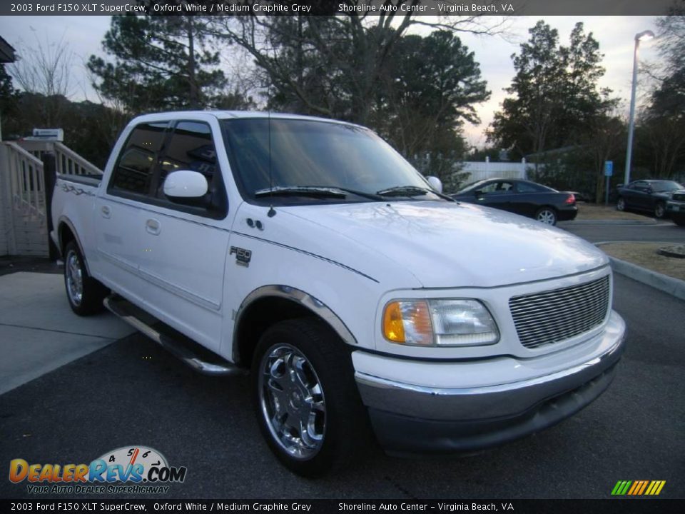 2003 Ford F150 XLT SuperCrew Oxford White / Medium Graphite Grey Photo #11