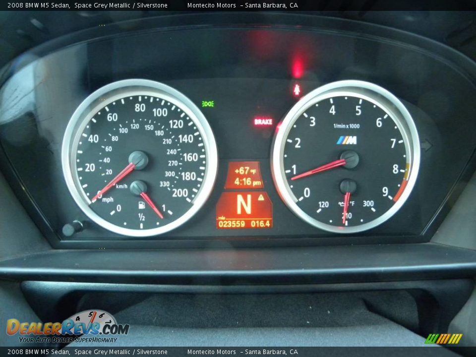 2008 BMW M5 Sedan Space Grey Metallic / Silverstone Photo #26