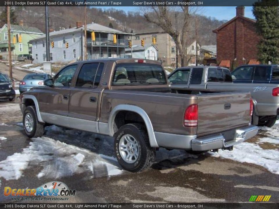 2001 Dodge Dakota SLT Quad Cab 4x4 Light Almond Pearl / Taupe Photo #3