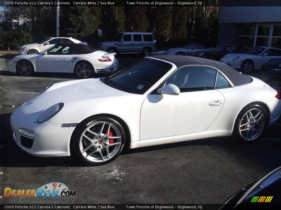 2009 Porsche 911 Carrera S Cabriolet Carrara White / Sea Blue Photo #2