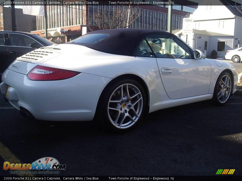 2009 Porsche 911 Carrera S Cabriolet Carrara White / Sea Blue Photo #5