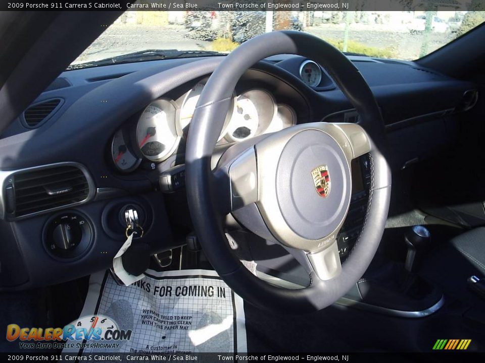 2009 Porsche 911 Carrera S Cabriolet Carrara White / Sea Blue Photo #11