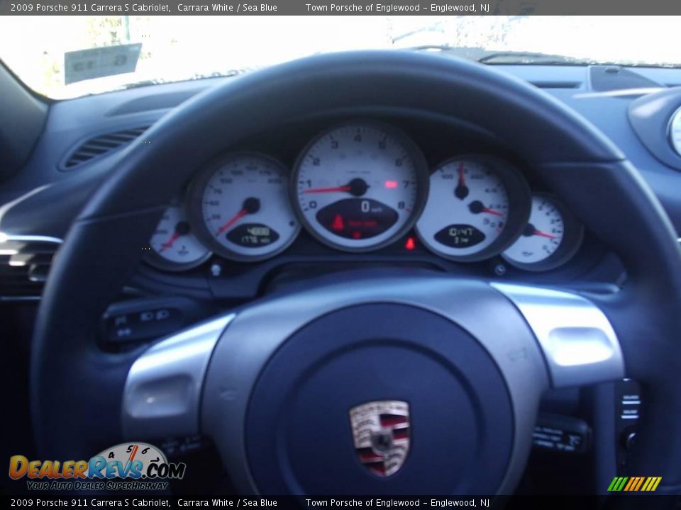 2009 Porsche 911 Carrera S Cabriolet Carrara White / Sea Blue Photo #13