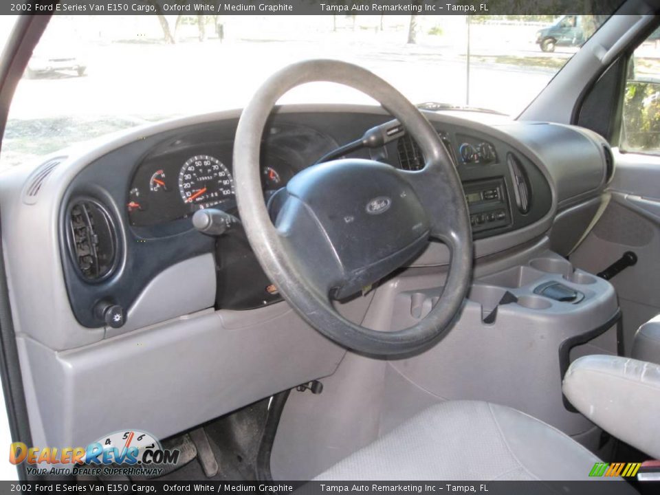 2002 Ford E Series Van E150 Cargo Oxford White / Medium Graphite Photo #28