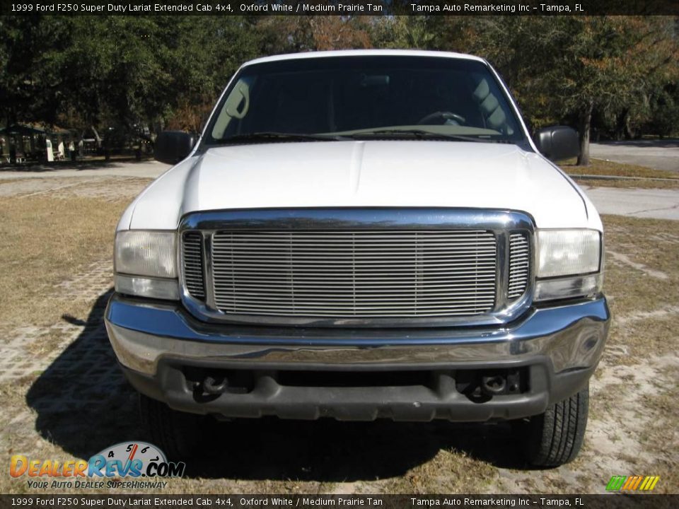 1999 Ford F250 Super Duty Lariat Extended Cab 4x4 Oxford White / Medium Prairie Tan Photo #1