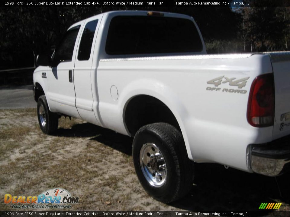 1999 Ford F250 Super Duty Lariat Extended Cab 4x4 Oxford White / Medium Prairie Tan Photo #9