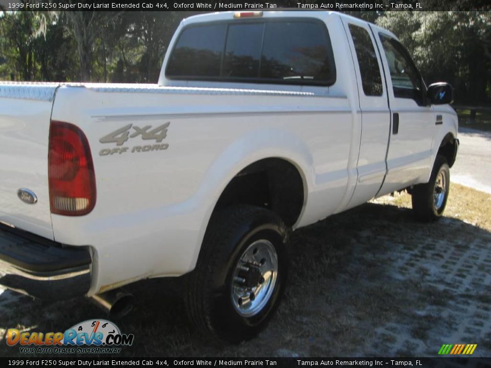 1999 Ford F250 Super Duty Lariat Extended Cab 4x4 Oxford White / Medium Prairie Tan Photo #10