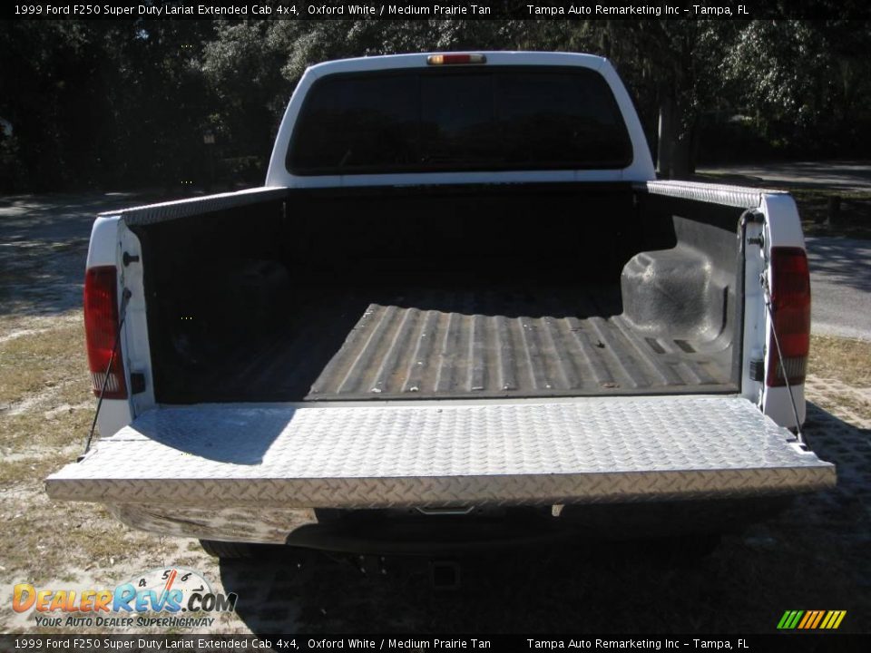 1999 Ford F250 Super Duty Lariat Extended Cab 4x4 Oxford White / Medium Prairie Tan Photo #14