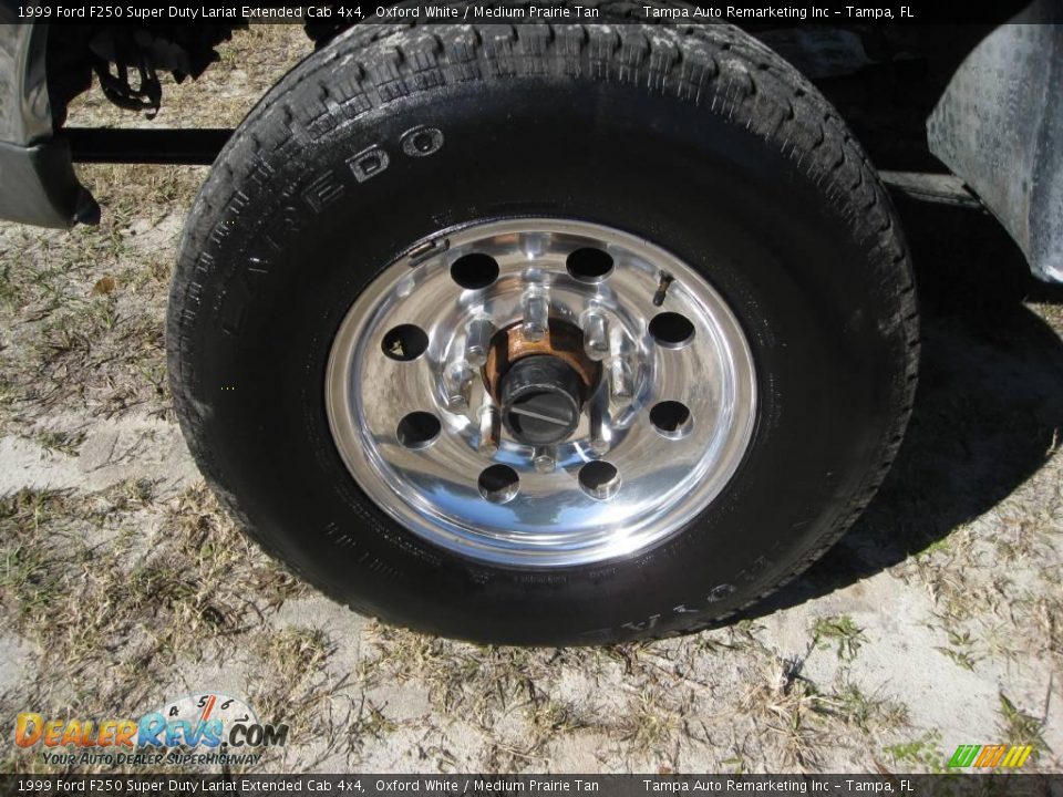 1999 Ford F250 Super Duty Lariat Extended Cab 4x4 Oxford White / Medium Prairie Tan Photo #16