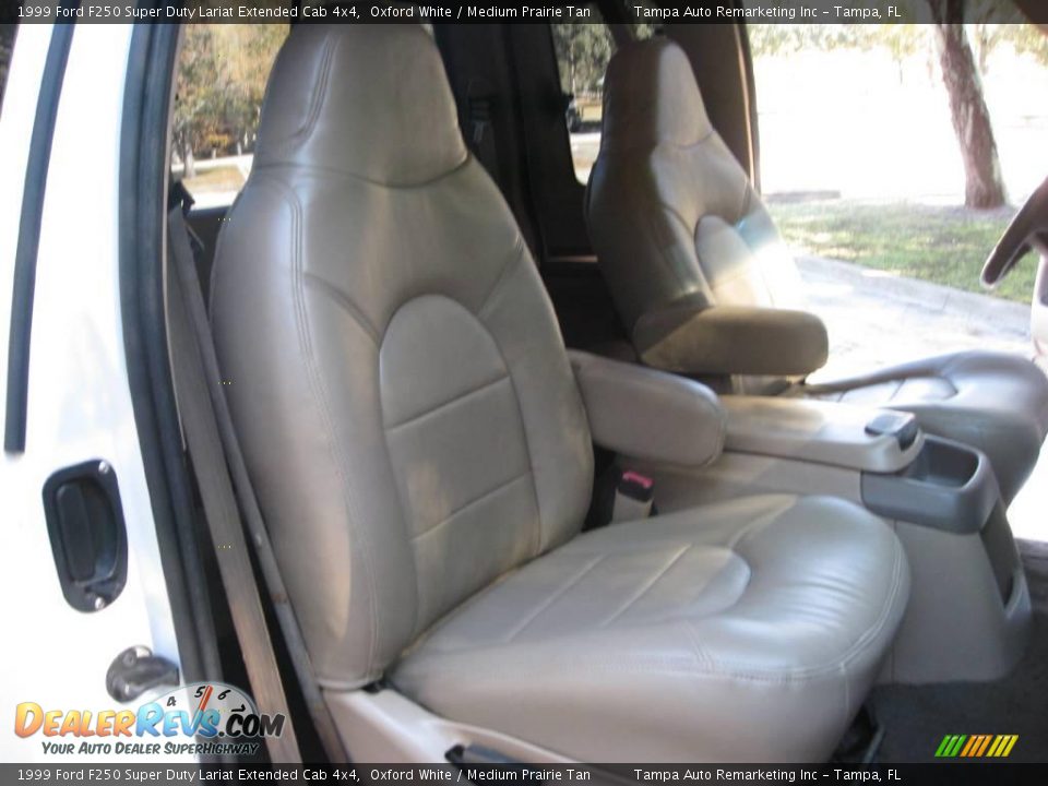 1999 Ford F250 Super Duty Lariat Extended Cab 4x4 Oxford White / Medium Prairie Tan Photo #24