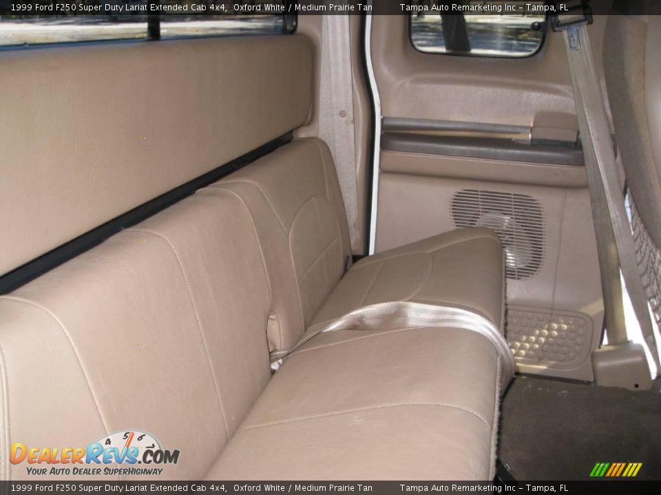 1999 Ford F250 Super Duty Lariat Extended Cab 4x4 Oxford White / Medium Prairie Tan Photo #25