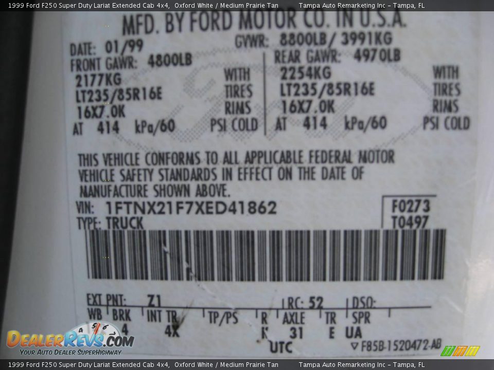 1999 Ford F250 Super Duty Lariat Extended Cab 4x4 Oxford White / Medium Prairie Tan Photo #36