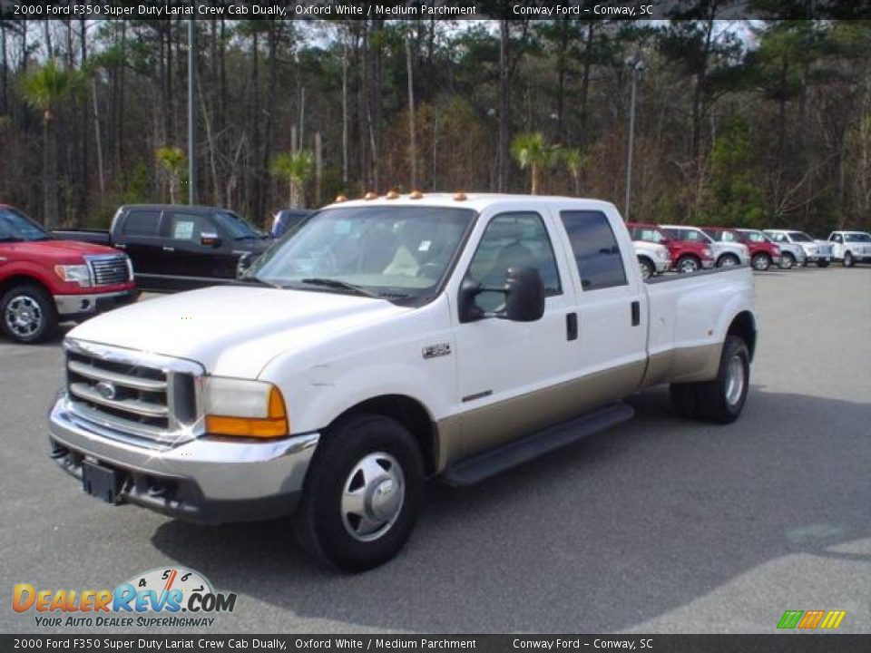 2000 Ford F350 Super Duty Lariat Crew Cab Dually Oxford White / Medium Parchment Photo #1