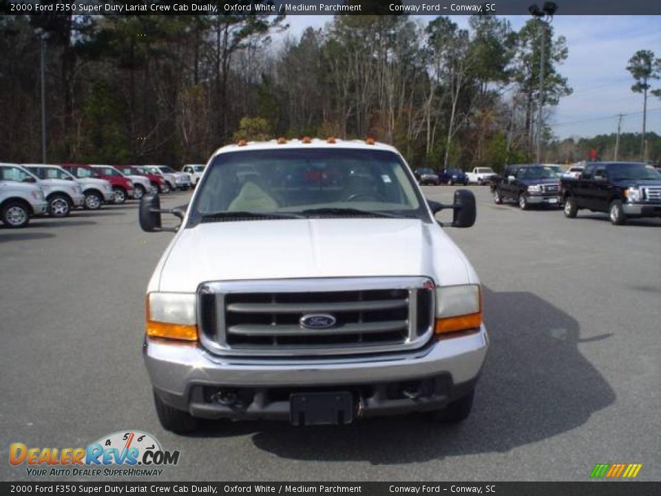 2000 Ford F350 Super Duty Lariat Crew Cab Dually Oxford White / Medium Parchment Photo #2