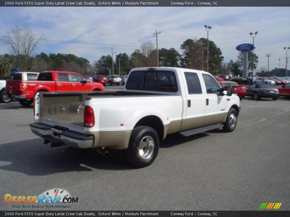 2000 Ford F350 Super Duty Lariat Crew Cab Dually Oxford White / Medium Parchment Photo #5