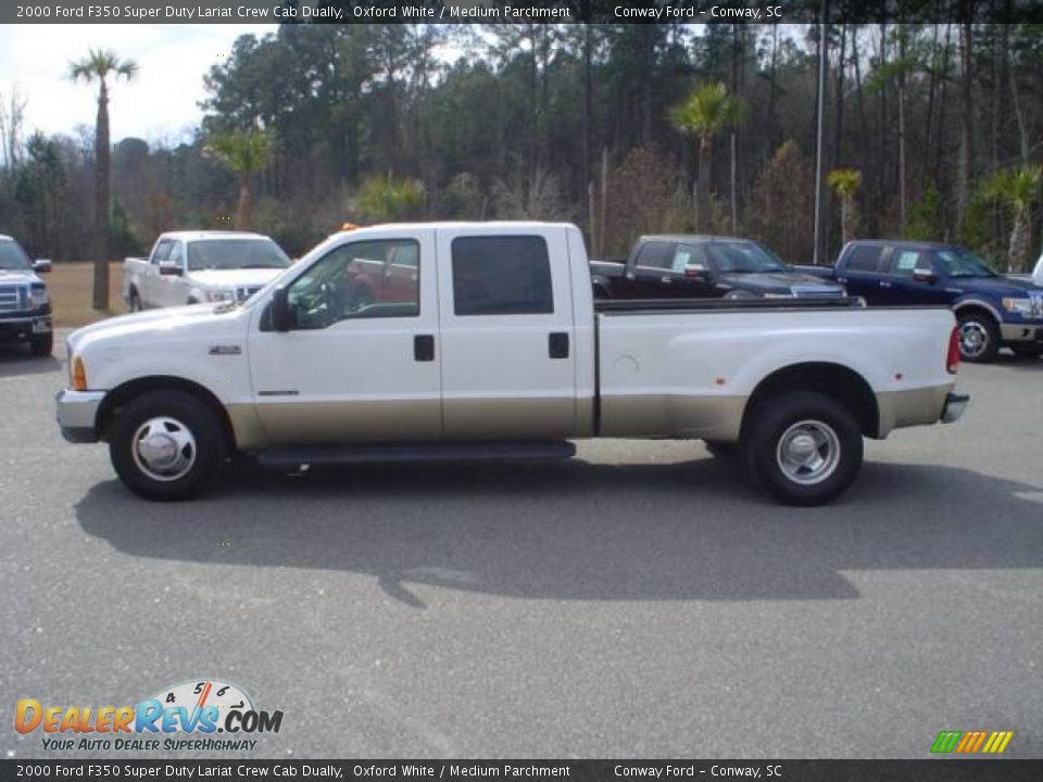 2000 Ford F350 Super Duty Lariat Crew Cab Dually Oxford White / Medium Parchment Photo #8