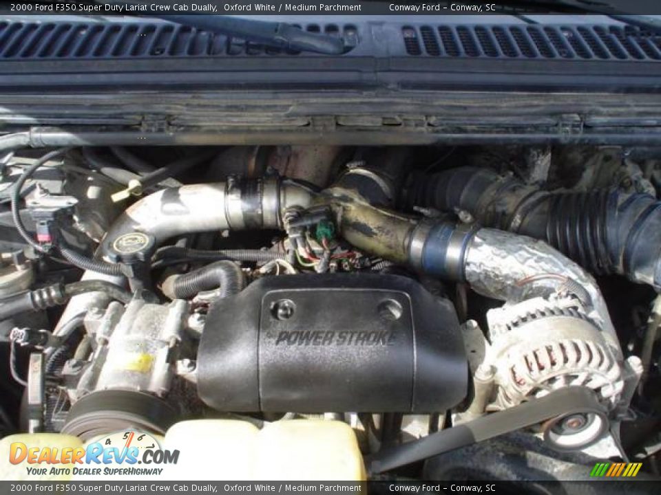 2000 Ford F350 Super Duty Lariat Crew Cab Dually Oxford White / Medium Parchment Photo #12