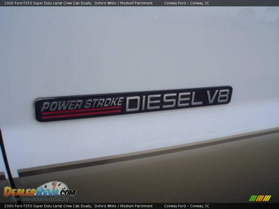 2000 Ford F350 Super Duty Lariat Crew Cab Dually Oxford White / Medium Parchment Photo #15