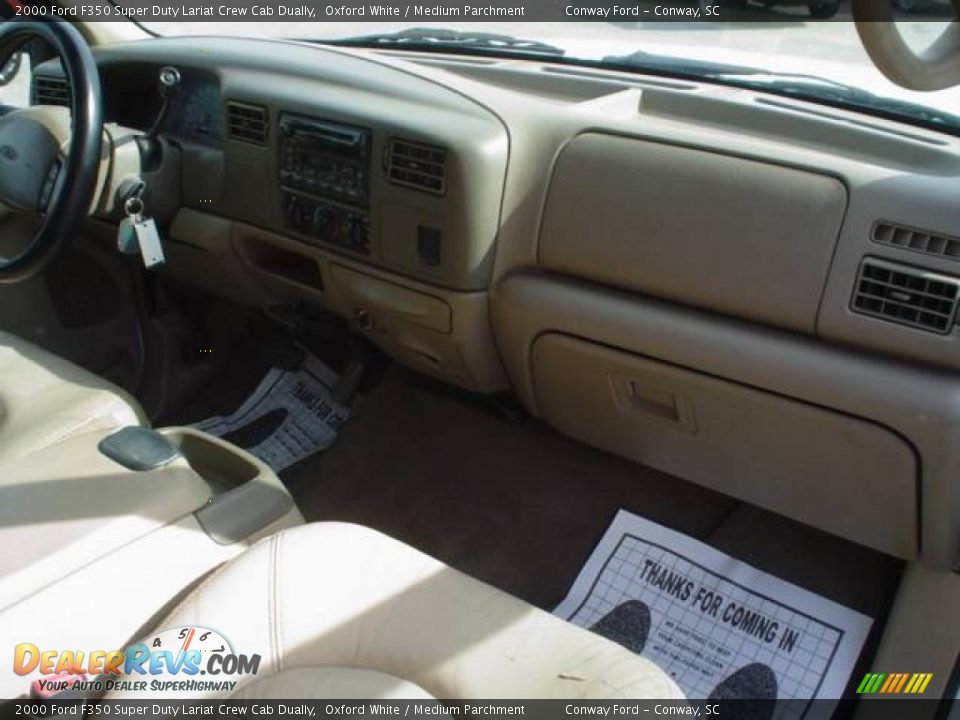 2000 Ford F350 Super Duty Lariat Crew Cab Dually Oxford White / Medium Parchment Photo #20