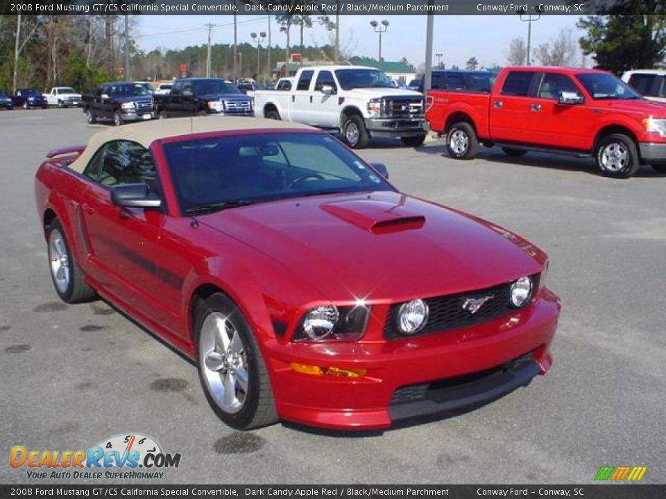 2008 Ford Mustang GT/CS California Special Convertible Dark Candy Apple Red / Black/Medium Parchment Photo #3