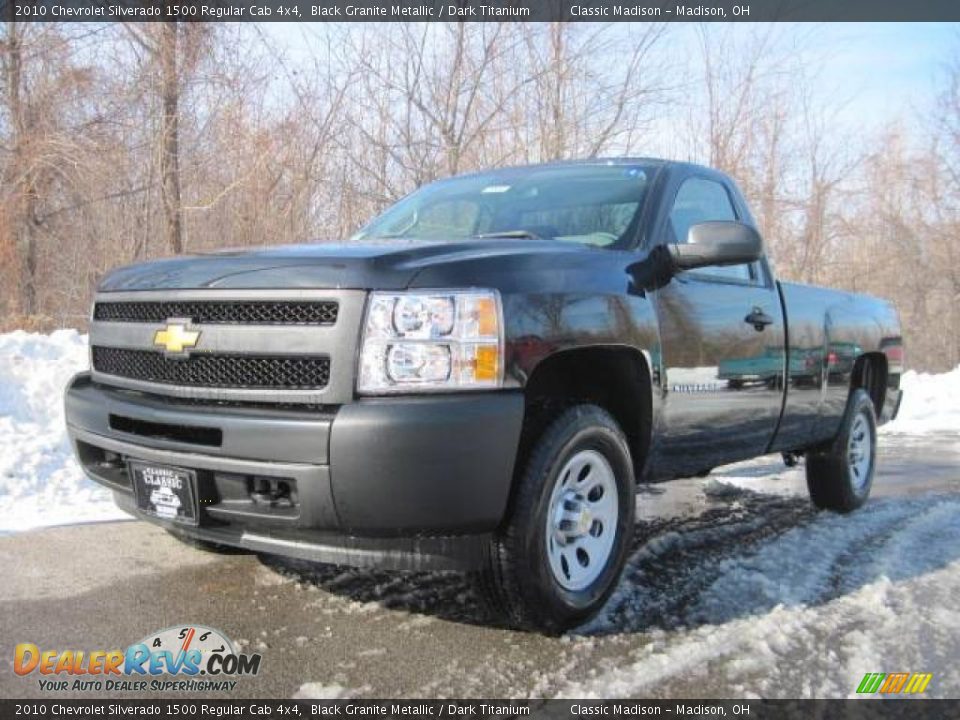 2010 Chevrolet Silverado 1500 Regular Cab 4x4 Black Granite Metallic / Dark Titanium Photo #1