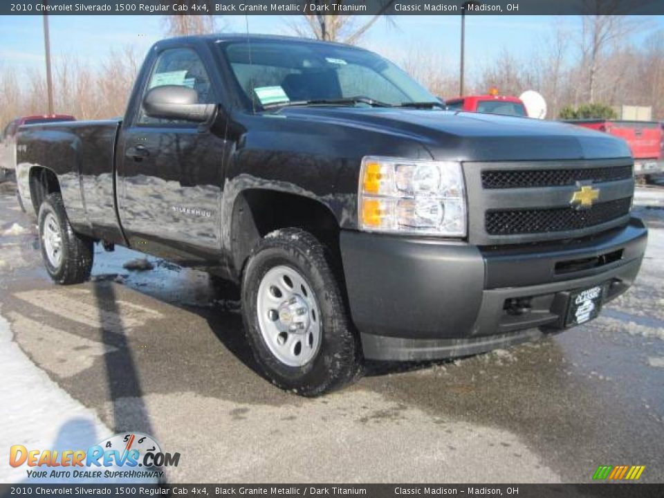 2010 Chevrolet Silverado 1500 Regular Cab 4x4 Black Granite Metallic / Dark Titanium Photo #3