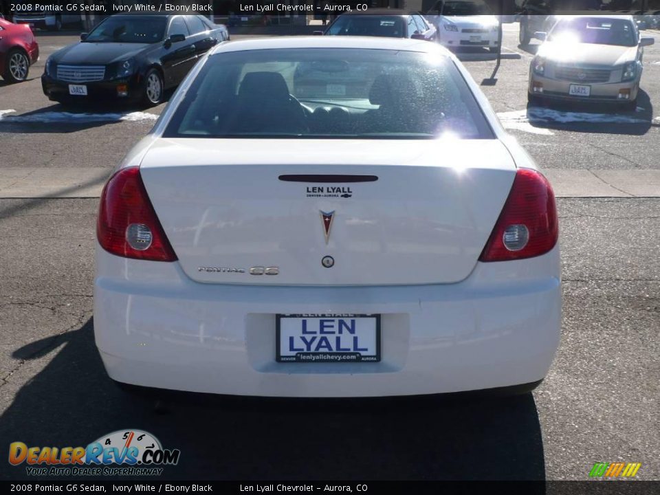 2008 Pontiac G6 Sedan Ivory White / Ebony Black Photo #5