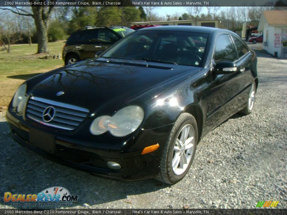 2003 Mercedes-Benz C 230 Kompressor Coupe Black / Charcoal Photo #1
