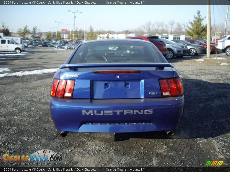 2004 Ford Mustang V6 Coupe Sonic Blue Metallic / Dark Charcoal Photo #4