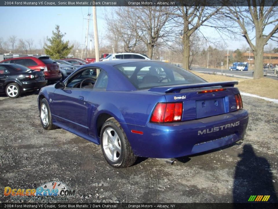 2004 Ford Mustang V6 Coupe Sonic Blue Metallic / Dark Charcoal Photo #5