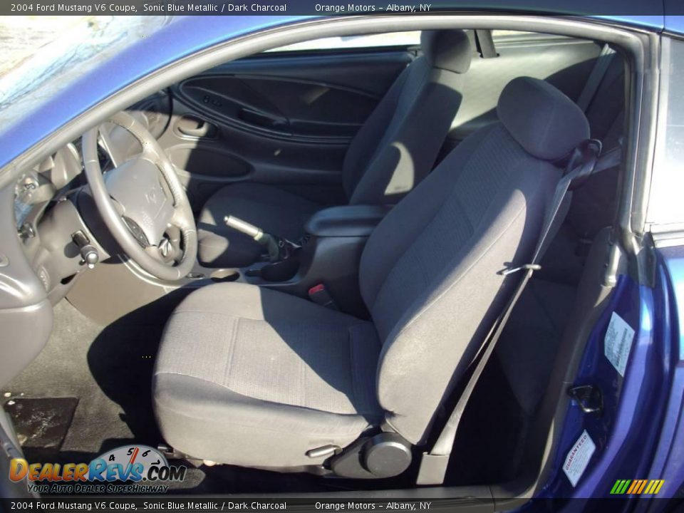 2004 Ford Mustang V6 Coupe Sonic Blue Metallic / Dark Charcoal Photo #9