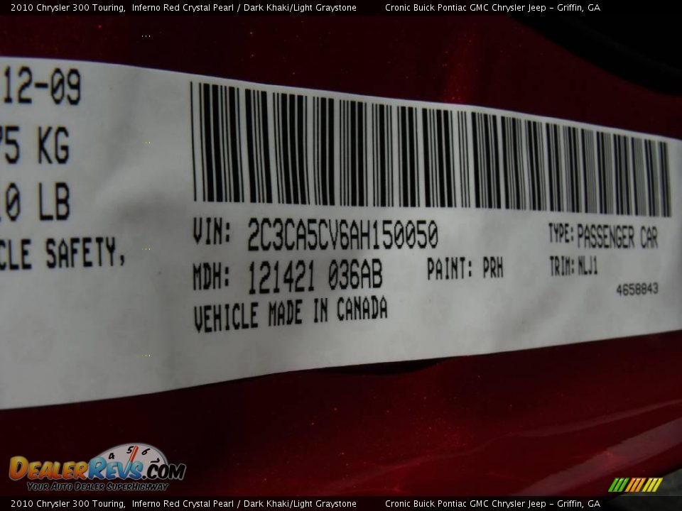 2010 Chrysler 300 Touring Inferno Red Crystal Pearl / Dark Khaki/Light Graystone Photo #24