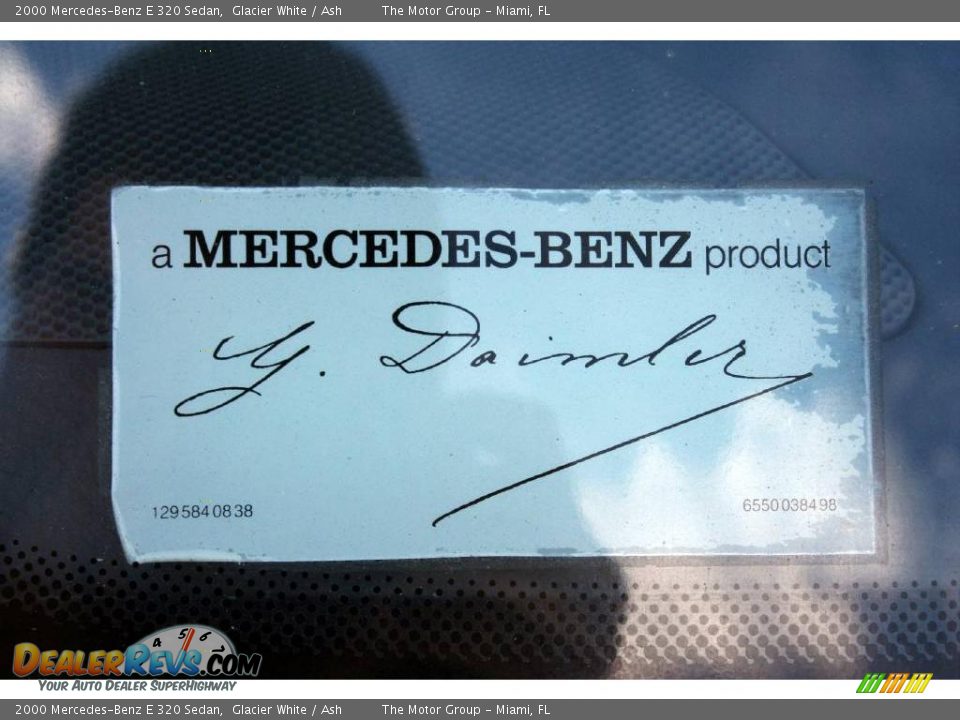 2000 Mercedes-Benz E 320 Sedan Glacier White / Ash Photo #22