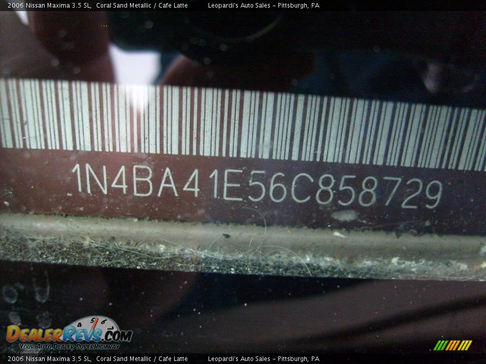 2006 Nissan Maxima 3.5 SL Coral Sand Metallic / Cafe Latte Photo #13