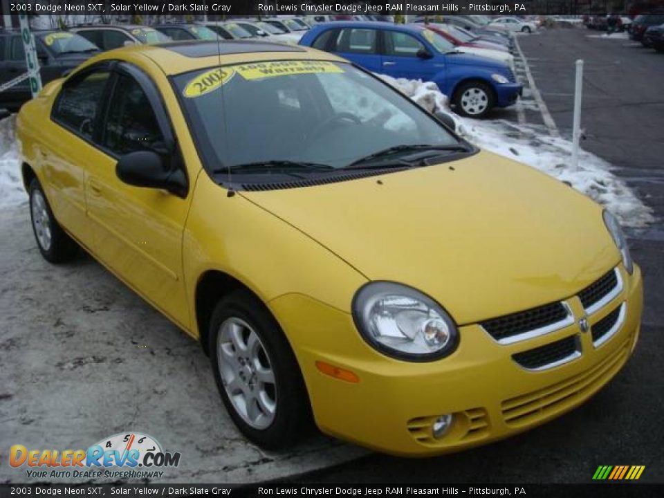 2003 Dodge Neon SXT Solar Yellow / Dark Slate Gray Photo #6