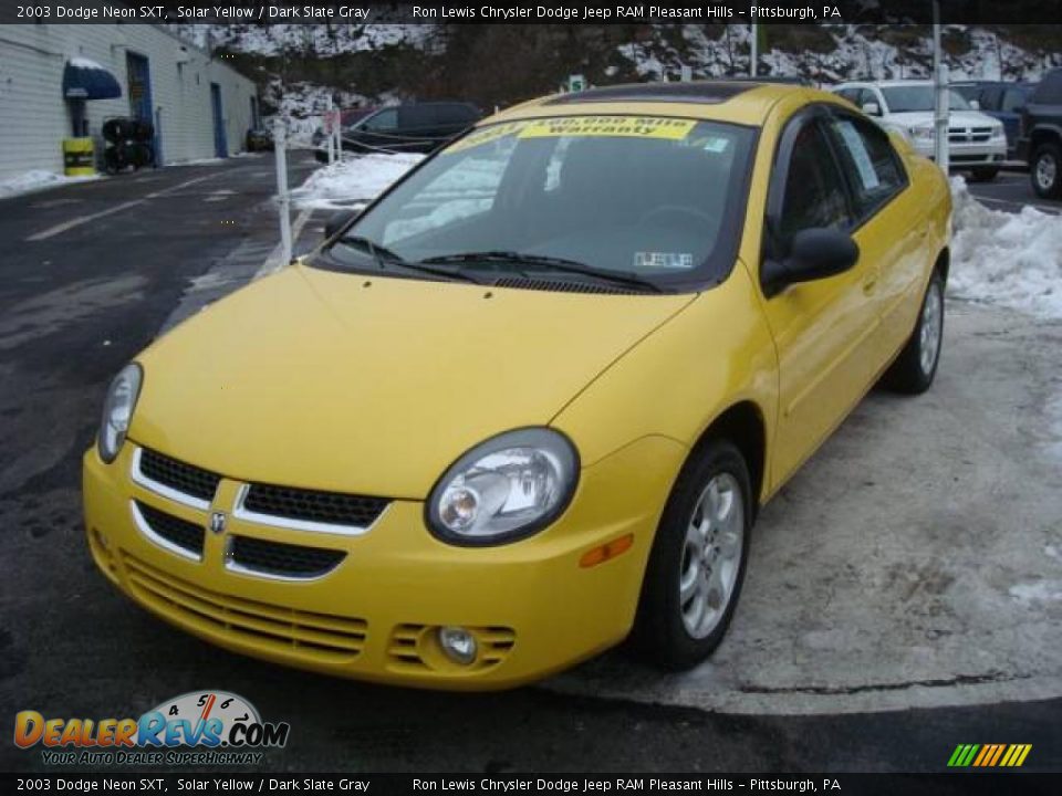 2003 Dodge Neon SXT Solar Yellow / Dark Slate Gray Photo #8