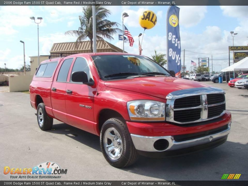 2006 Dodge Ram 1500 ST Quad Cab Flame Red / Medium Slate Gray Photo #1