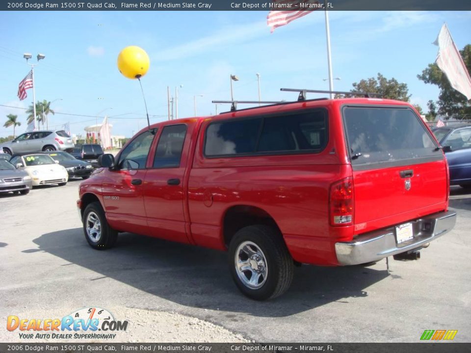2006 Dodge Ram 1500 ST Quad Cab Flame Red / Medium Slate Gray Photo #6