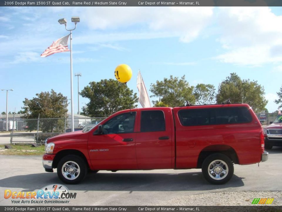 2006 Dodge Ram 1500 ST Quad Cab Flame Red / Medium Slate Gray Photo #7