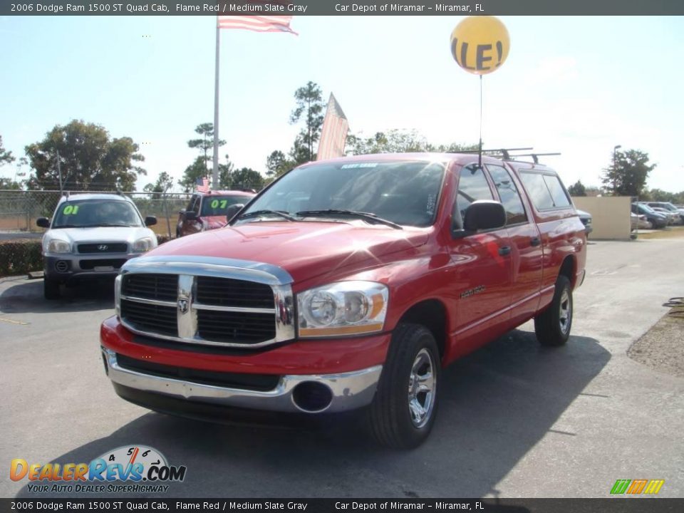 2006 Dodge Ram 1500 ST Quad Cab Flame Red / Medium Slate Gray Photo #8