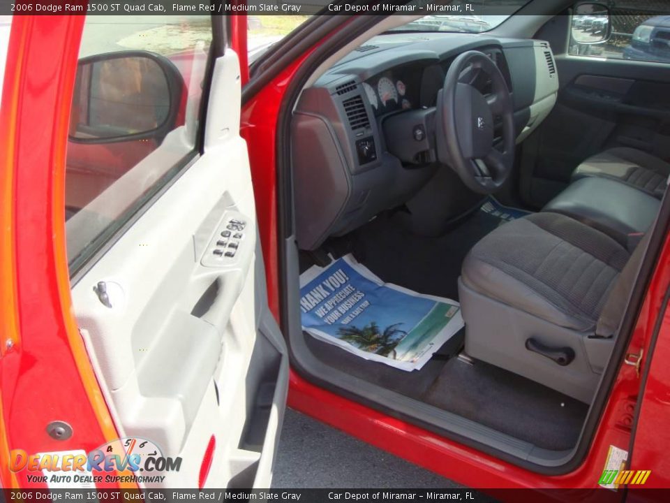 2006 Dodge Ram 1500 ST Quad Cab Flame Red / Medium Slate Gray Photo #10