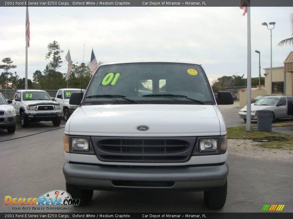 2001 Ford E Series Van E250 Cargo Oxford White / Medium Graphite Photo #8