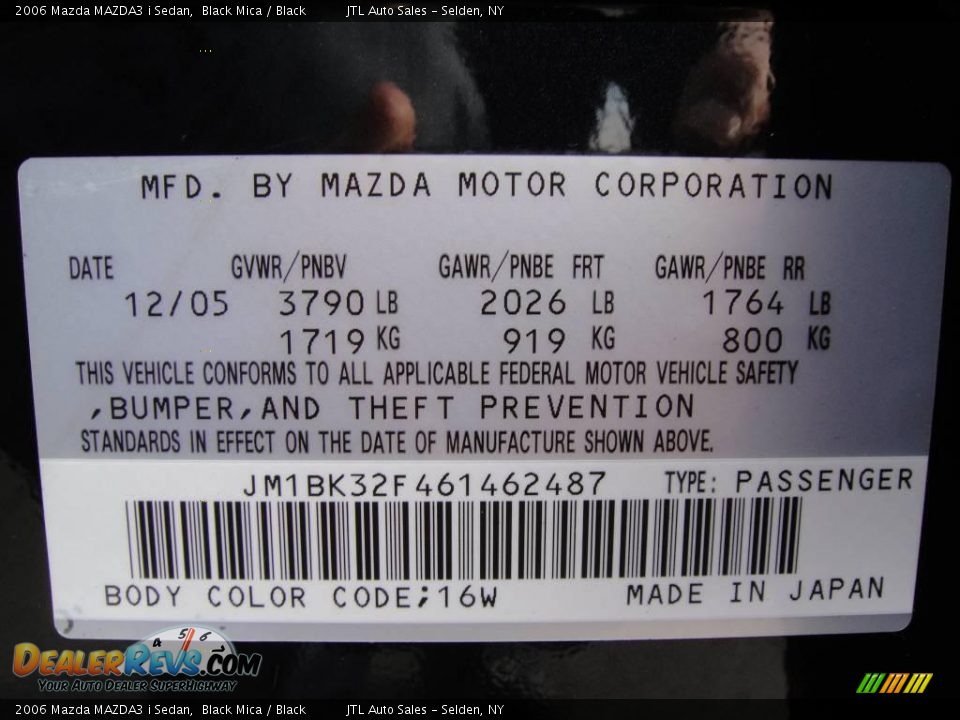 2006 Mazda MAZDA3 i Sedan Black Mica / Black Photo #16
