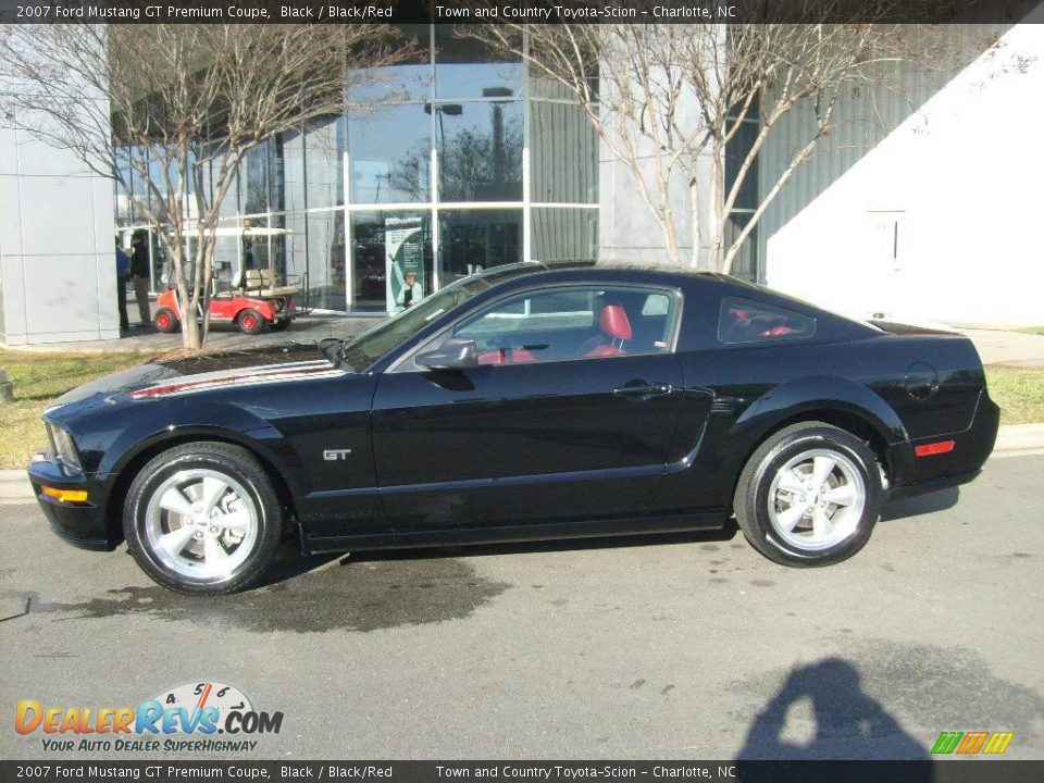 2007 Ford Mustang GT Premium Coupe Black / Black/Red Photo #1