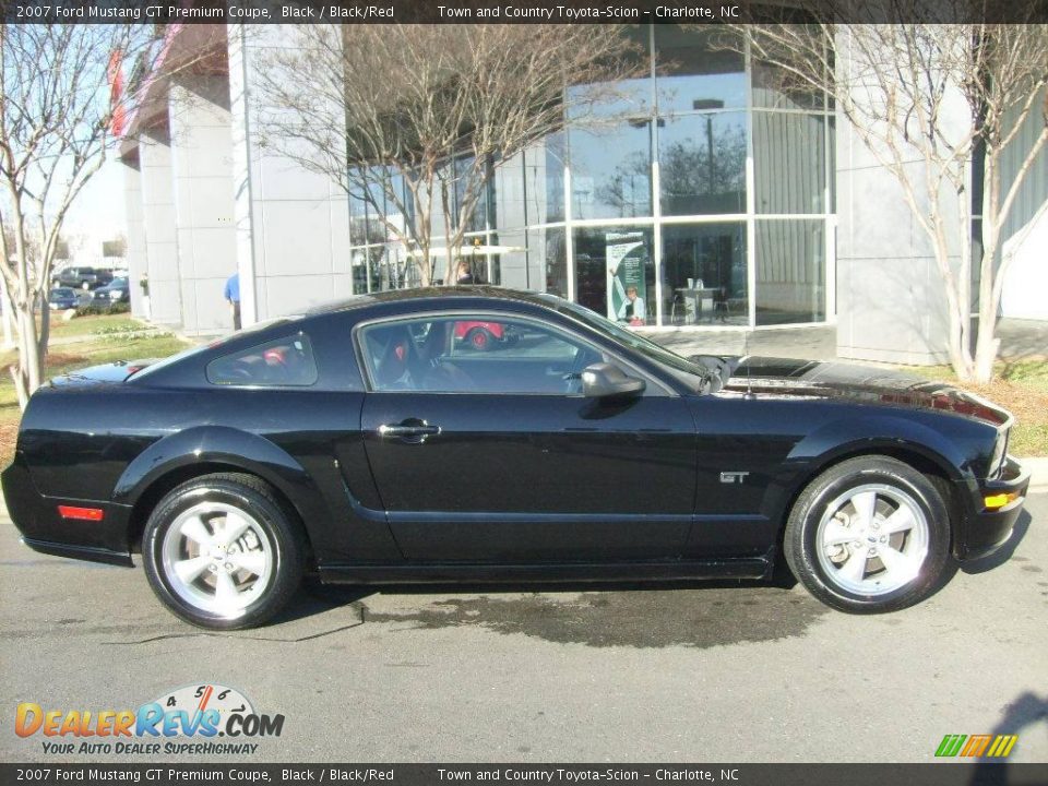 2007 Ford Mustang GT Premium Coupe Black / Black/Red Photo #2