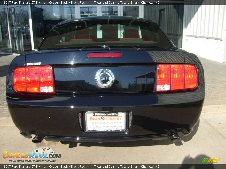 2007 Ford Mustang GT Premium Coupe Black / Black/Red Photo #4