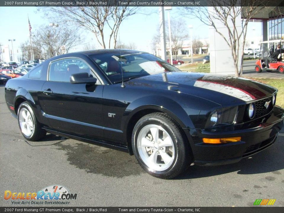 2007 Ford Mustang GT Premium Coupe Black / Black/Red Photo #5