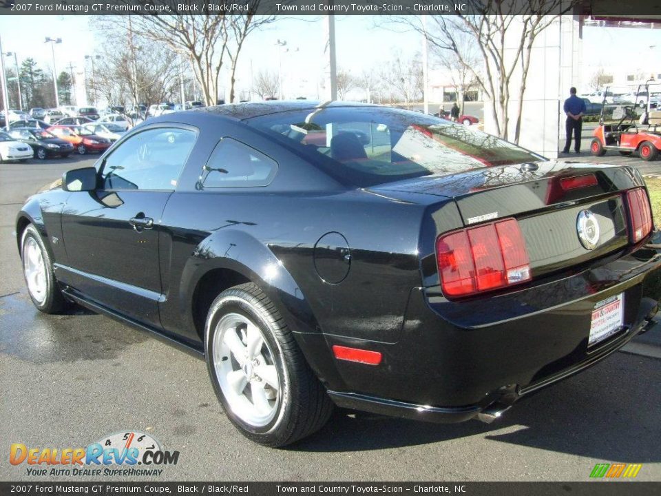 2007 Ford Mustang GT Premium Coupe Black / Black/Red Photo #7
