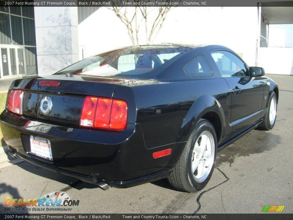 2007 Ford Mustang GT Premium Coupe Black / Black/Red Photo #8